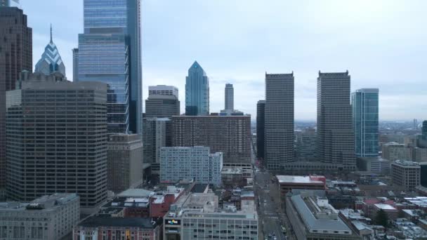 Philadelphia Stad Flygfoto Drönare Foto — Stockvideo