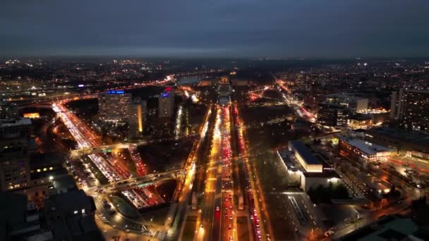 Ruas Filadélfia Noite Vista Aérea Fotografia Drones — Vídeo de Stock