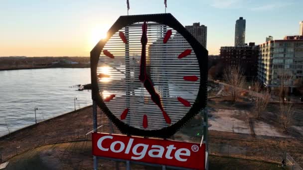 Famous Colgate Clock Jersey City New York United States February — Video Stock