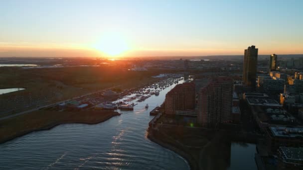 Morris Canal Basin Jersey City Drone Photography — Stok video