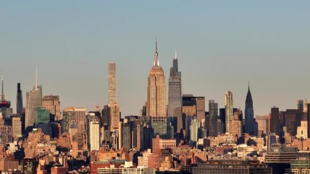 Aerial View Midtown Manhattan New York City Drone Photography — Vídeo de stock