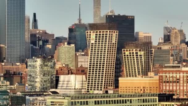 Пролетая Вдоль Набережной Манхэттена Нью Йорке Нью Йорк Сша Февраля — стоковое видео