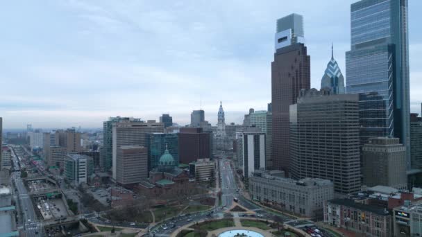 Stadt Philadelphia Luftaufnahme Stadt Philadelphia Pennsylwanien Februar 2023 — Stockvideo
