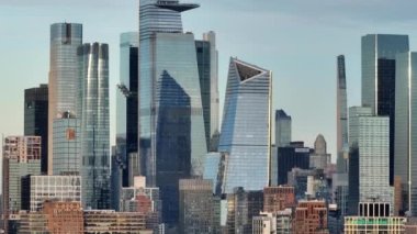 Manhattan 'ın finans bölgesi - hava manzaralı - New York, Birleşik Devletler - 15 Şubat 2023