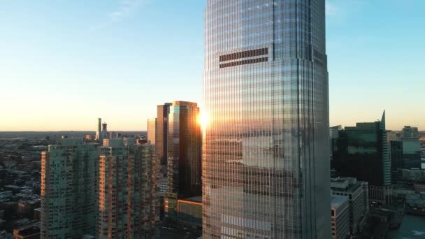 Jersey City Goldman Sachs Building Aerial View Drone Photography — Stock videók