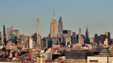 Skyline of Midtown Manhatten with Empire State building - aerial view - drone photography
