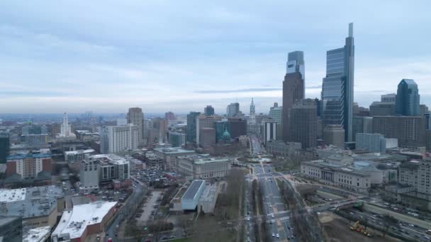 Ciudad Filadelfia Vista Aérea Fotografía Drones — Vídeos de Stock