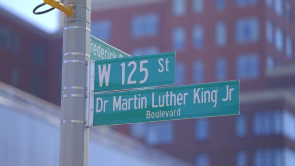 Martin Luther King Boulevard Harlem Travel Photography — стоковое видео