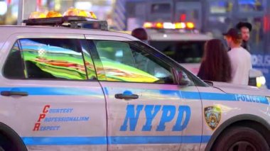 NYPD New York Police Car on duty - NEW YORK CITY, UNITED STATES - FEBRUARY 14, 2023