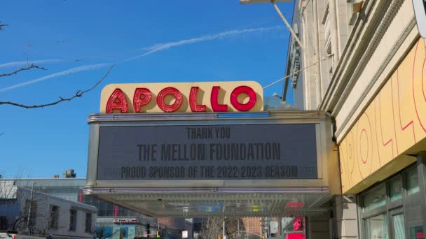 Teatr Apollo Harlemie Nowy Rok Stany Zjednoczone Luty 2023 — Wideo stockowe