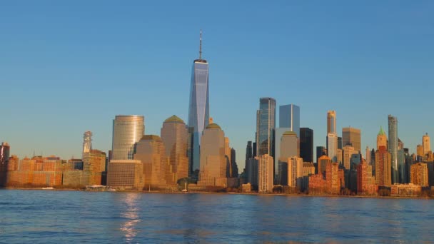 Skyline Downtown Manhattan Distrito Financiero Nueva York Estados Unidos Febrero — Vídeos de Stock