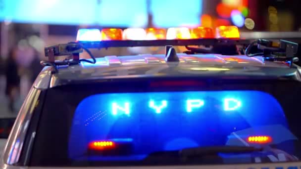 Поліцейський Автомобіль Нью Йорка Чергуванні Нова Йорк Сіті United States — стокове відео