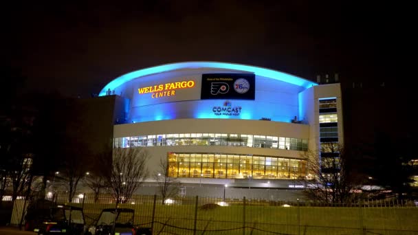 Wells Fargo Center Home Philadelphia 76Ers Philadelphia Flyers Philadelphia Ηνωμένες — Αρχείο Βίντεο