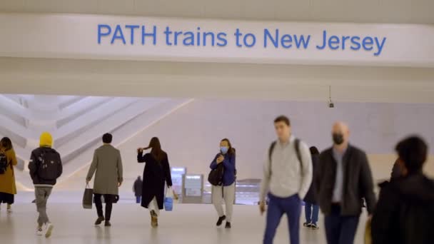 Path Trains New Jersey Departing World Trade Center New York — Wideo stockowe