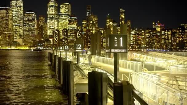 Pier Exchange Place Jersey City New York City Vereinigte Staaten — Stockvideo