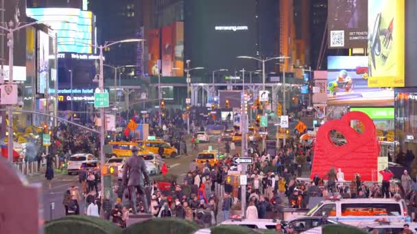 Times Square Nova York Lugar Muito Popular Movimentado Nova Cidade — Vídeo de Stock