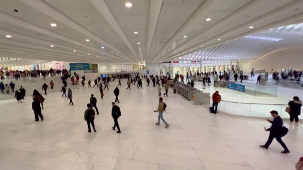 Ścieżka Dworzec Kolejowy Nowy Jork Godzinach Szczytu Nowy Rok Zjednoczone — Wideo stockowe