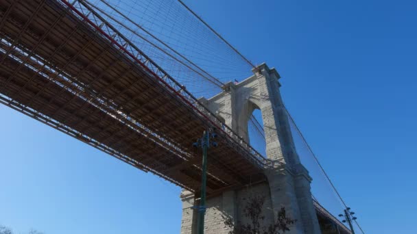 Бруклинский Мост Нью Йорке Фотографии Путешествий — стоковое видео