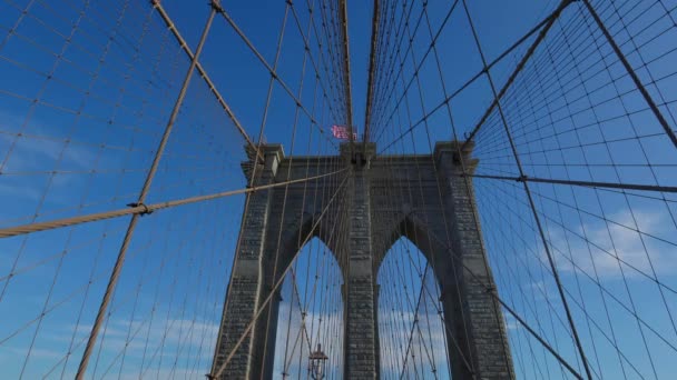 Γέφυρα Του Μπρούκλιν Στη Νέα Υόρκη Ταξιδιωτική Φωτογραφία — Αρχείο Βίντεο