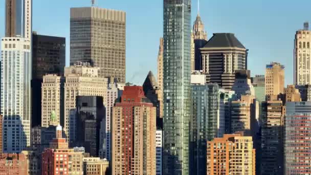 Manhattan Felhőkarcolói New York Drónfotózás — Stock videók