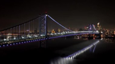 Philadelphia şehrinde Ben Franklin Köprüsü - İHA fotoğrafçılığı