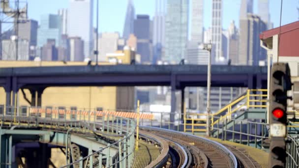 Las Vías Del Metro Ciudad Nueva York Fotografía Viajes — Vídeos de Stock