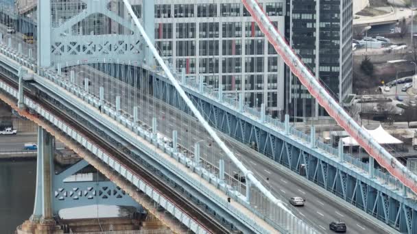 Καταπληκτική Γέφυρα Ben Franklin Πάνω Από Τον Ποταμό Delaware Στη — Αρχείο Βίντεο