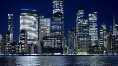 Manhattan şehir ışıkları - seyahat fotoğrafçılığı