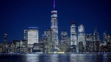 The financial district of Downtown Manhattan at night - travel photography