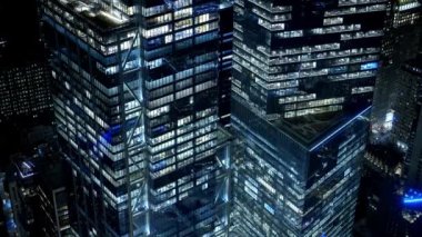 The modern office skycrapers of Downtown Manhattan at night - travel photography