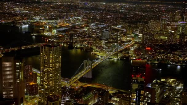 New York City City Lights Night Travel Photography — ストック動画