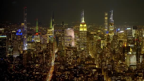 Midtown Manhattan Empire State Building Night Travel Photography — Stockvideo