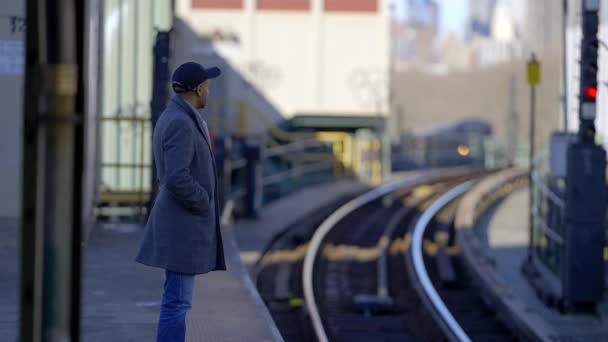 Waiting Subway New York Travel Photography — стоковое видео