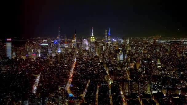 New York City City Lights Night Travel Photography — Stok video