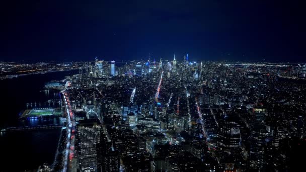 New York City City Lights Night Travel Photography — Stock video