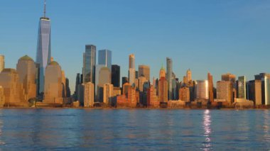 Manhattan şehir merkezinin Skyline 'ı finans bölgesi - seyahat fotoğrafçılığı