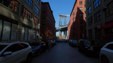 Manhattan Köprüsü 'nün Dumbo Brooklyn' deki bakış açısı - New York, Birleşik Devletler - 14 Şubat 2023