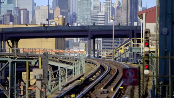 Metrorails Stad New York Reizen — Stockvideo