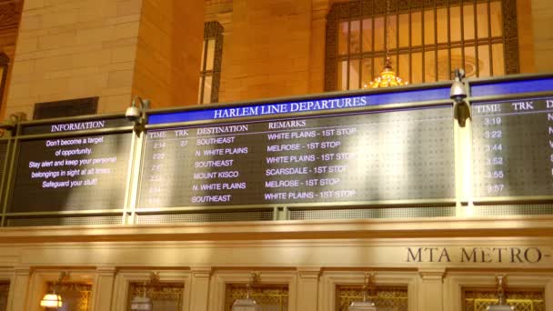 マンハッタン42丁目のニューヨーク グランド セントラル駅 ニューヨーク アメリカ 2023年2月14日 — ストック動画