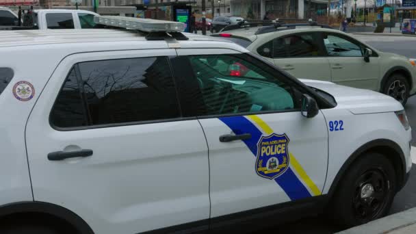 Philadelphia Police Car Philadelphia Verenigde Staten Februari 2023 — Stockvideo