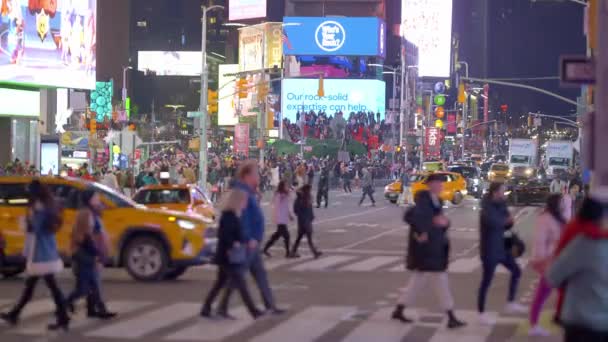 Typisch Straatbeeld Times Square New York New York City Verenigde — Stockvideo
