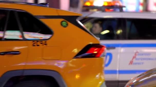 Nypd Polisbil Anländer Till Platsen New York City Förenade Staterna — Stockvideo