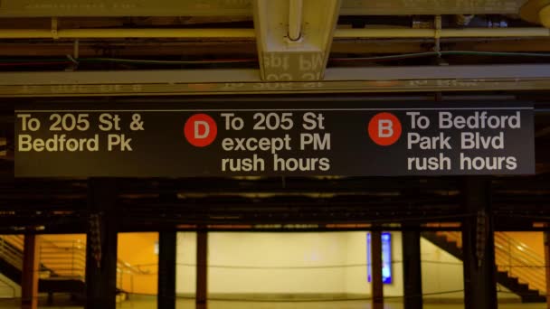 Estación Metro Bronx Nueva York Nueva York Estados Unidos Febrero — Vídeos de Stock