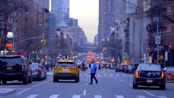 Street Canyon Manhattan Avenue New York City États Unis Février — Video