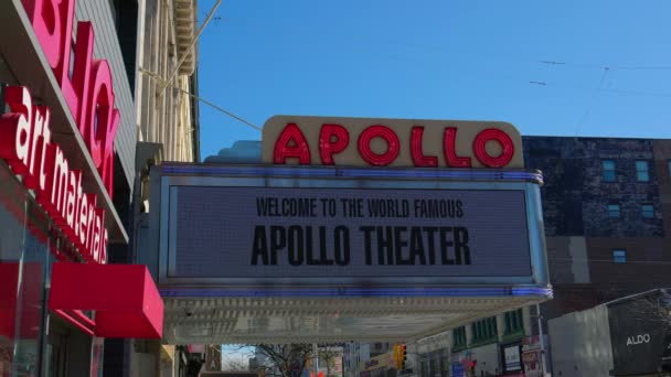 Apollo Theater Harlem Nova Iorque Estados Unidos Fevereiro 2023 — Vídeo de Stock