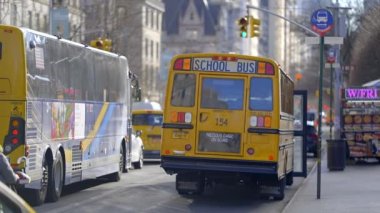 New York 'taki Okul Otobüsü - New York Şehri, Birleşik Devletler - 14 Şubat 2023