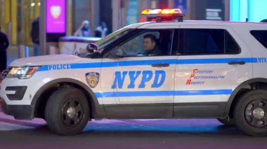 NYPD New York Police Car on duty - NEW YORK CITY, UNITED STATES - FEBRUARY 14, 2023