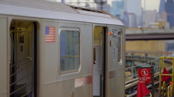 Tunnelbanetåg New York New York City Förenade Staterna Ruari 2023 — Stockvideo