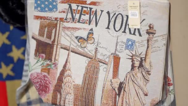 Продажа Сувениров Городе Нью Йорк Нью Йорк Сша Февраля 2023 — стоковое видео