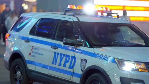 Nypd New York Police Car Duty New York City Verenigde — Stockvideo
